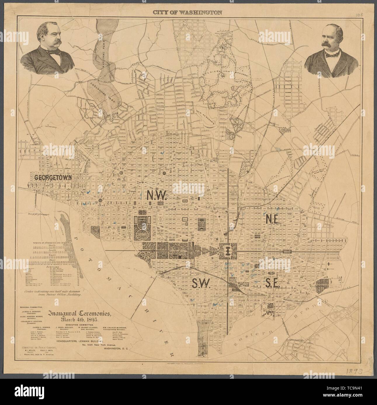 City Of Washington Norris Peters Co Lithographer Maps Of North America Countries United States Except New York States Washington D C Date Stock Photo Alamy