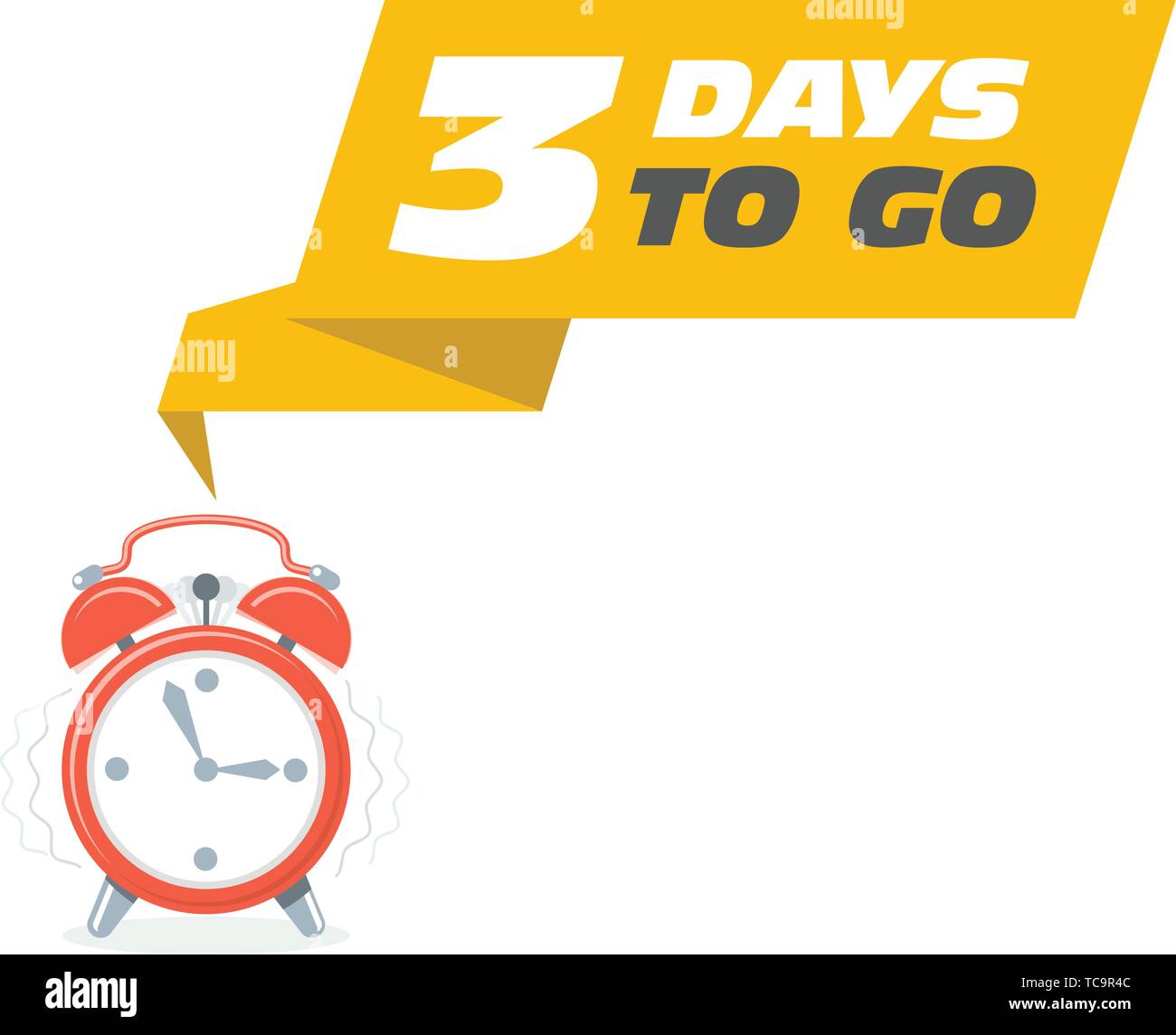 Three days to go sticker - sale ringing, alarm clock and banner Stock  Vector Image & Art - Alamy