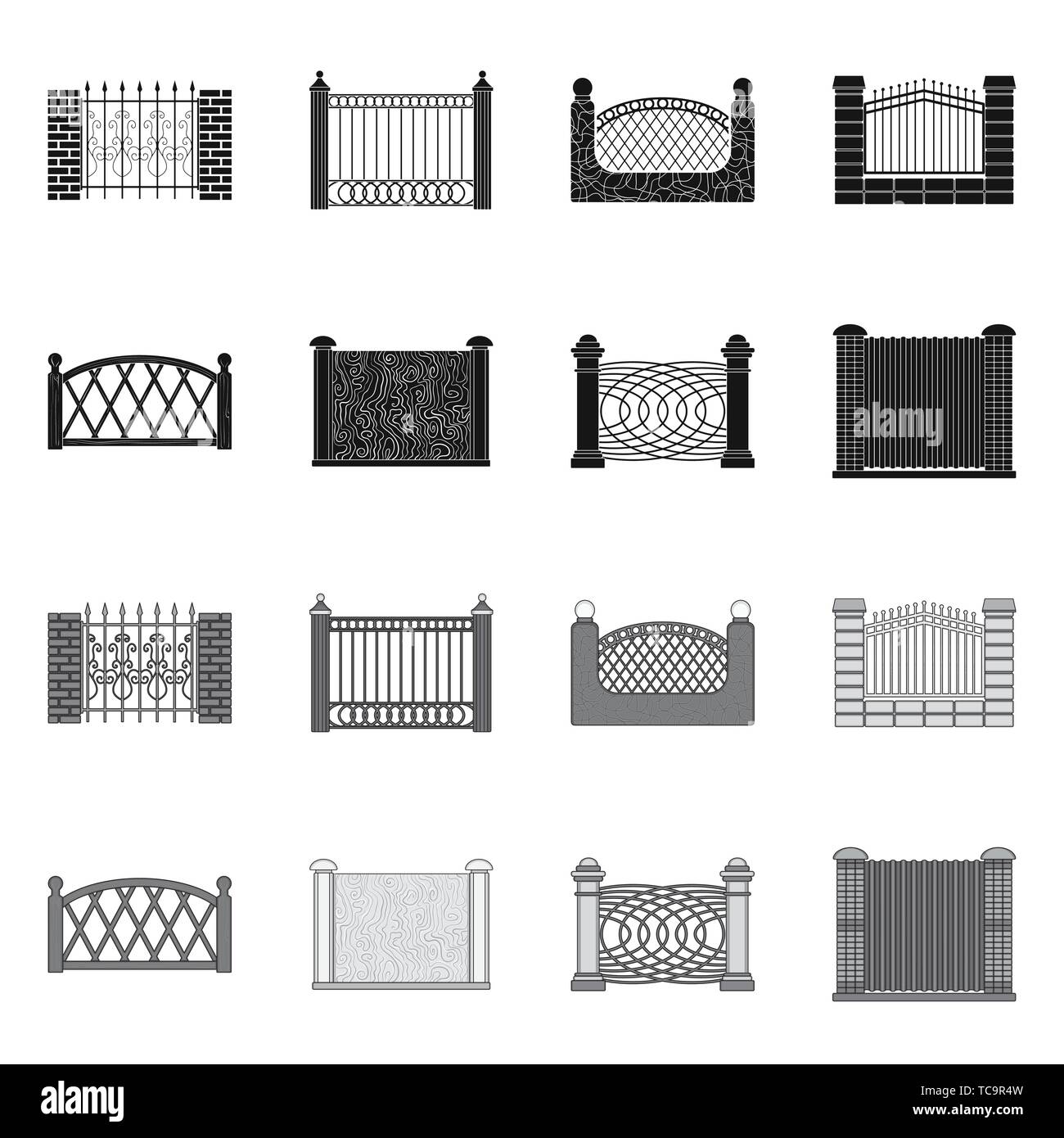 Old rustic metal gate Stock Vector Images - Alamy