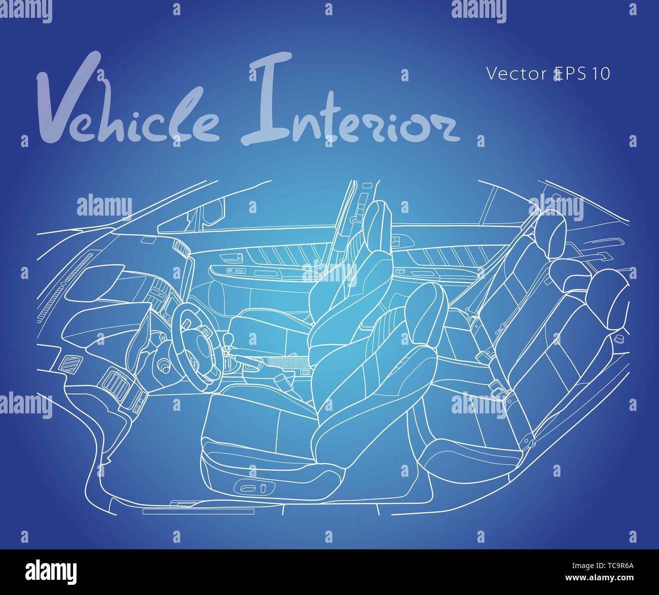 Machine inside. Interior of the vehicle. Vector Stock Vector Image ...
