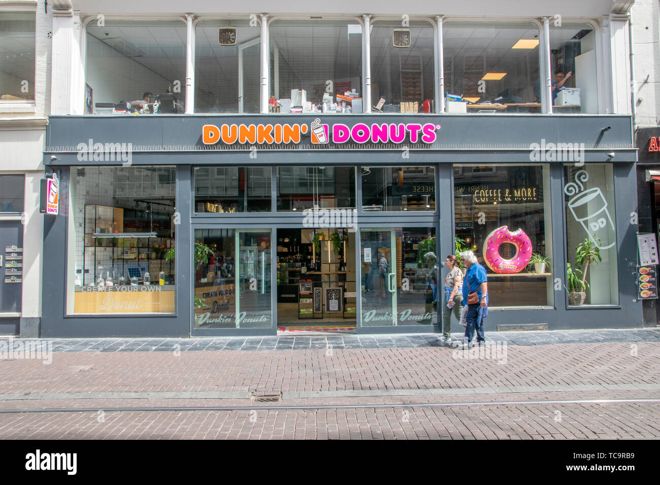 Dunkin' Donuts At The Reguliersbreestaat At Amsterdam The Netherlands 2019 Stock Photo