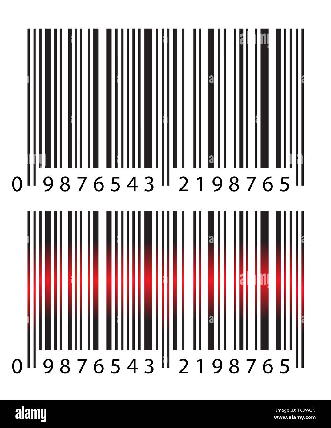 Modern Realistic Simple Barcode & Barcode With Red Laser Light on White  Background. Marketing, Internet Concept, Supermarket Buy, Mobile App Etc  Logo Stock Photo - Alamy