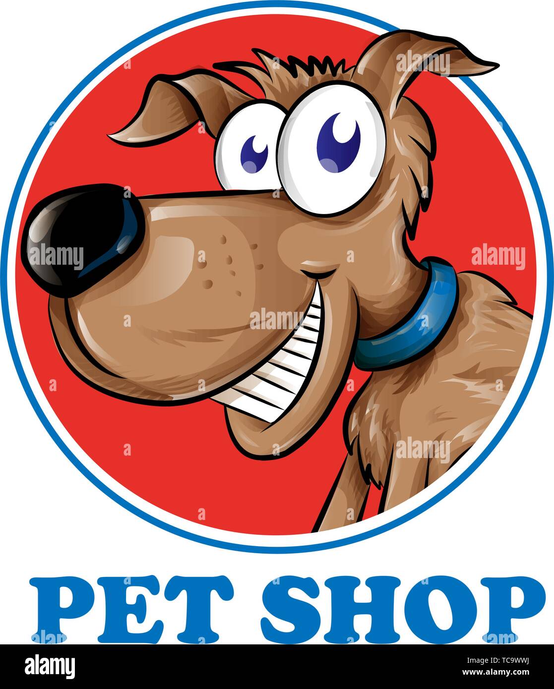 Dog pet shop mascot logo isolated on white background Stock Vector Image Art Alamy