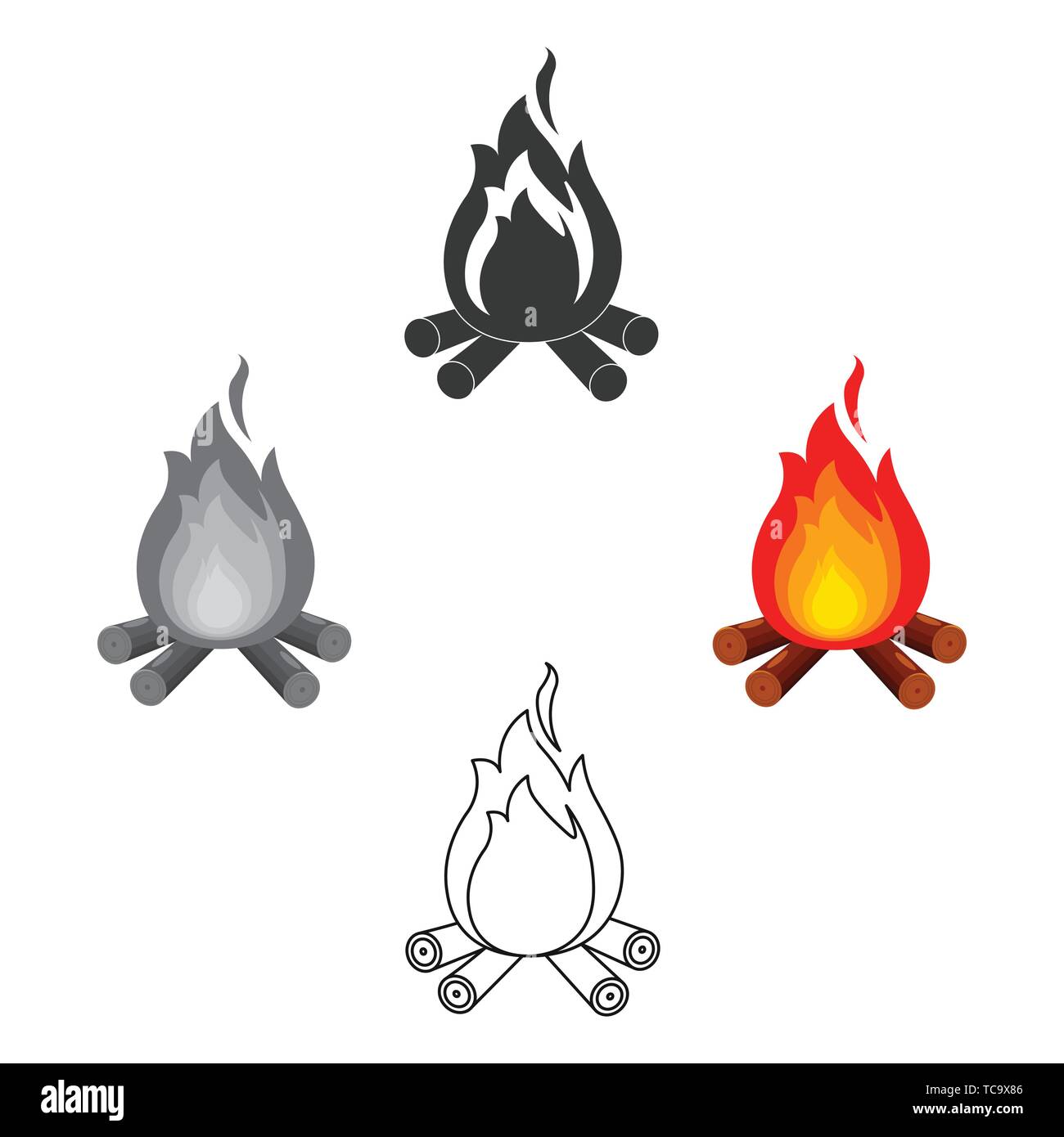Campfire with firewood icon of vector illustration for web and mobile ...