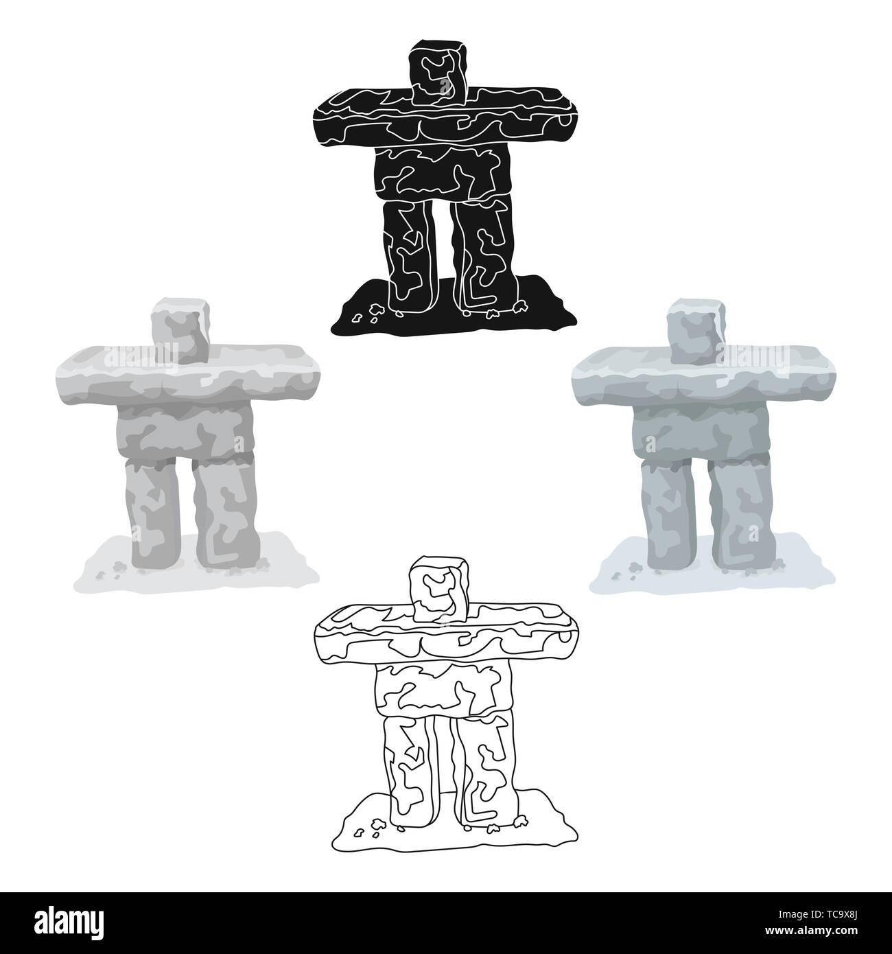 Stone sculpture in canada. Canada single icon in cartoon,black style vector symbol stock illustration . Stock Vector