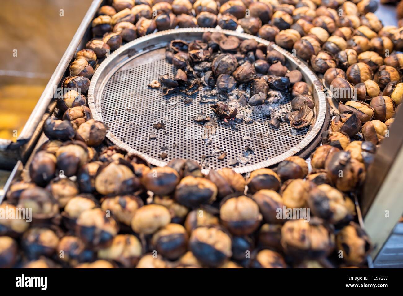 Street Vendor Selling Roasted Nuts High Resolution Stock Photography