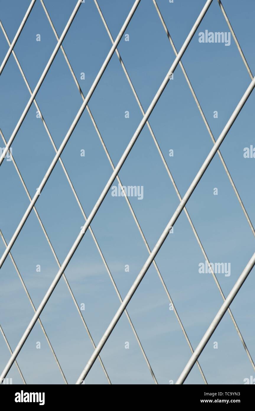 Closeup of a modern suspension bridge in Spain Stock Photo Alamy