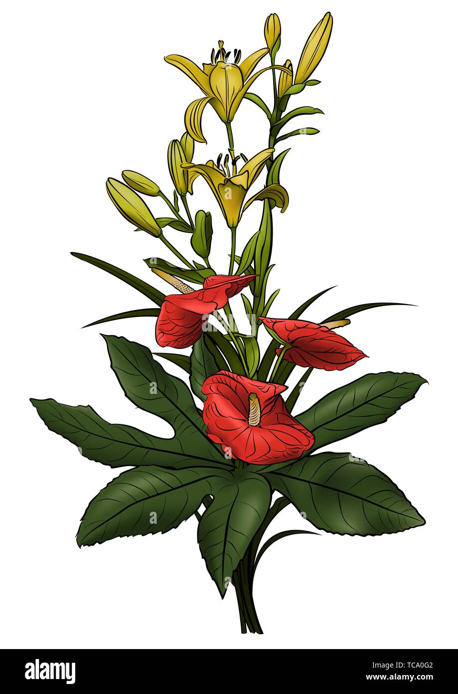 Bouquet of Flowers Stock Vector Image & Art - Alamy