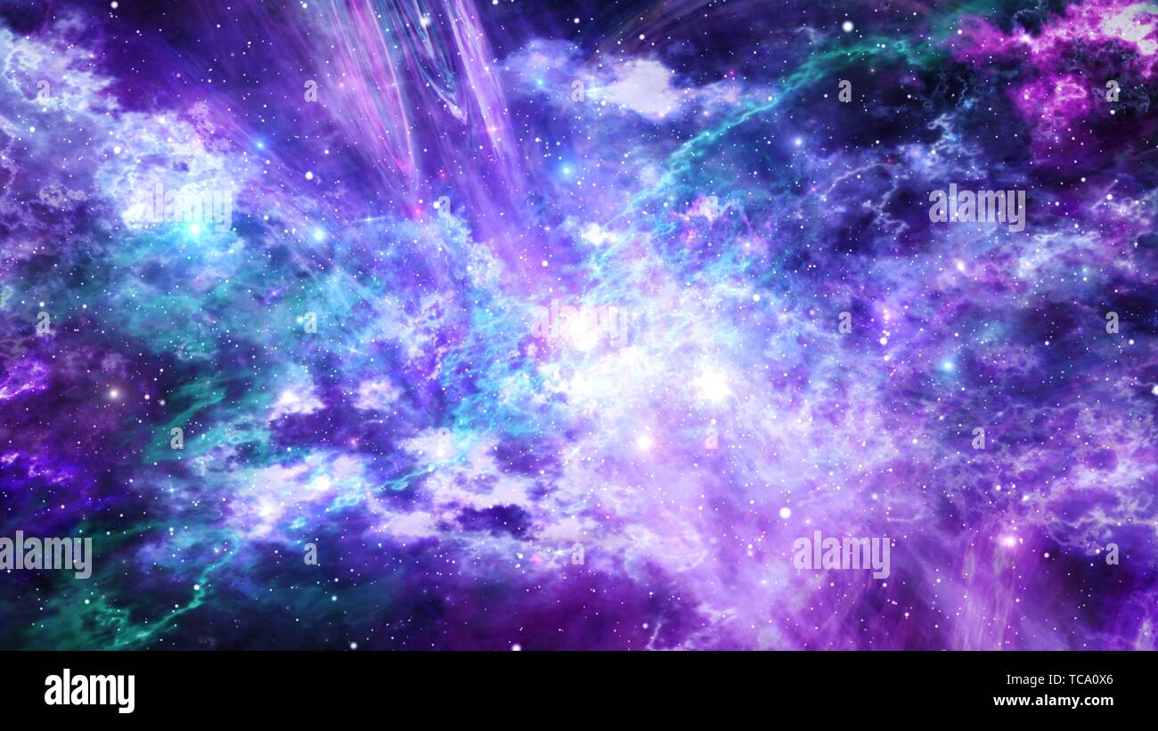 Universe with Galaxy, Stars and Colorful Nebula on Dark Starry Background  Stock Photo - Alamy