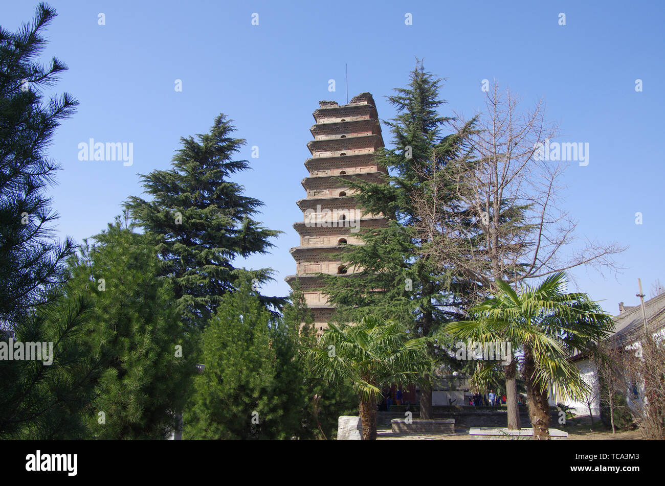 Ancient architecture of Xiangji Temple in Xi'an Stock Photo