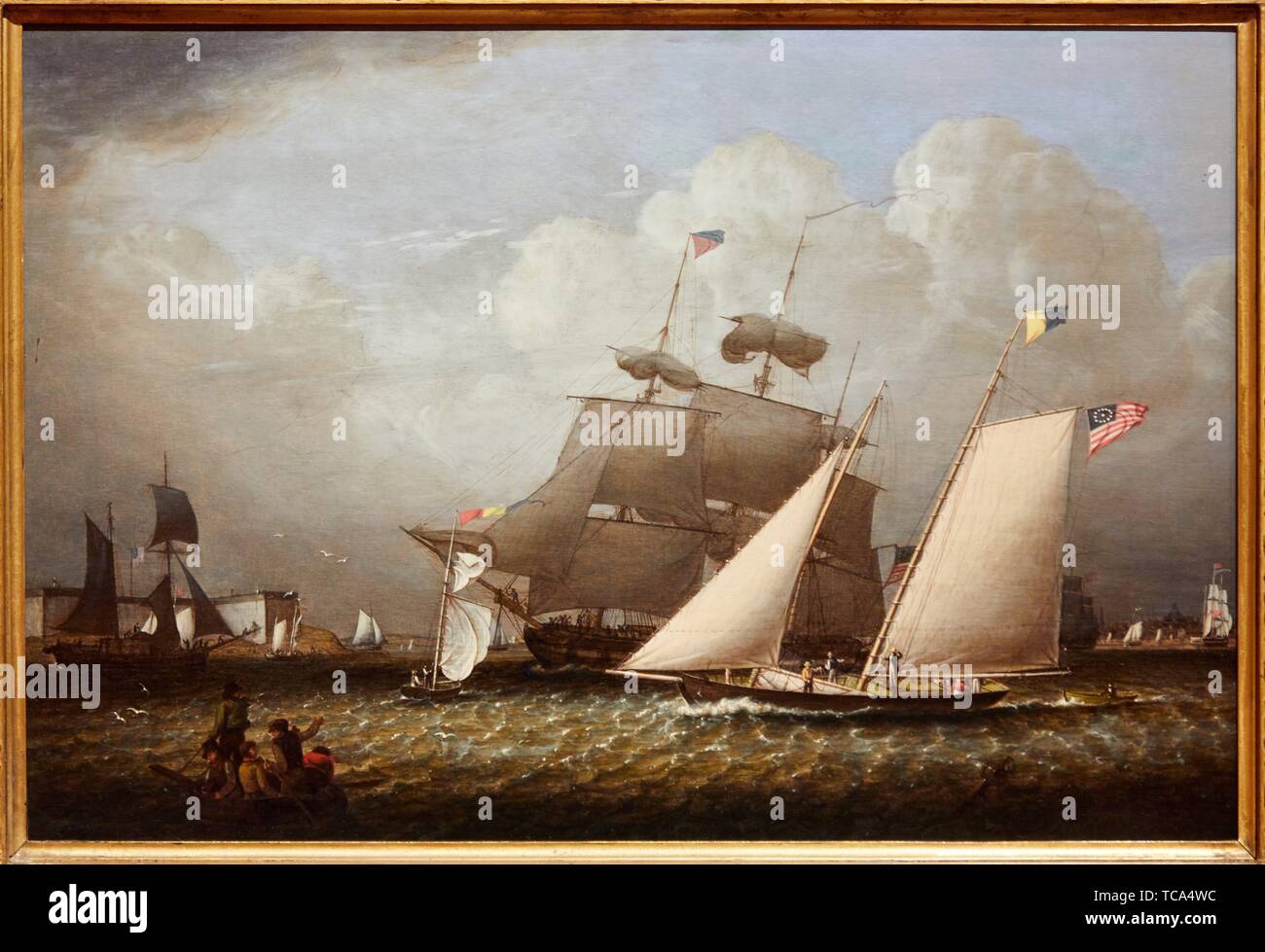 '''Picture of the Dream Pleasure Yacht'', 1839, Robert Salmon, Thyssen Bornemisza Museum, Madrid, Spain, Europe Stock Photo