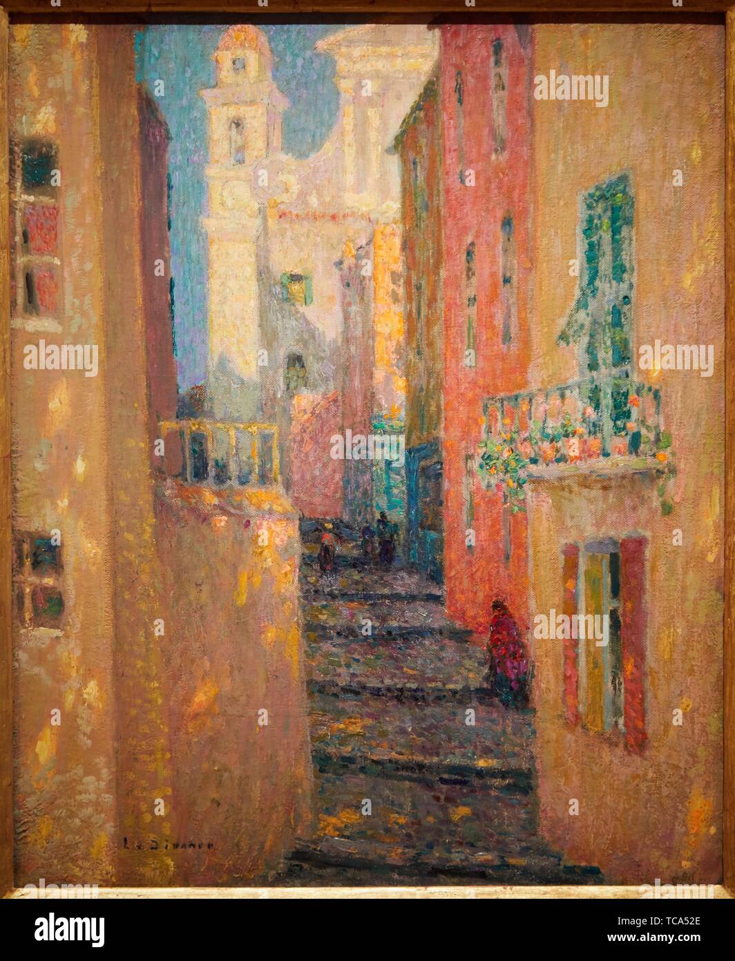 '''Church Street, Villefranche-sur-Mer'', 1928, Henri Le Sidaner, Thyssen Bornemisza Museum, Madrid, Spain, Europe Stock Photo