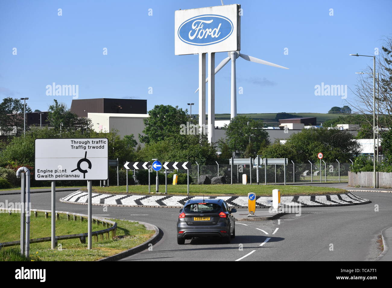 The Ford engine plant near Bridgend, south Wales, where around 1,500 jobs are affected, as unions have expressed shock at an expected announcement that the car giant is to close one of its UK factories with heavy job losses. Stock Photo