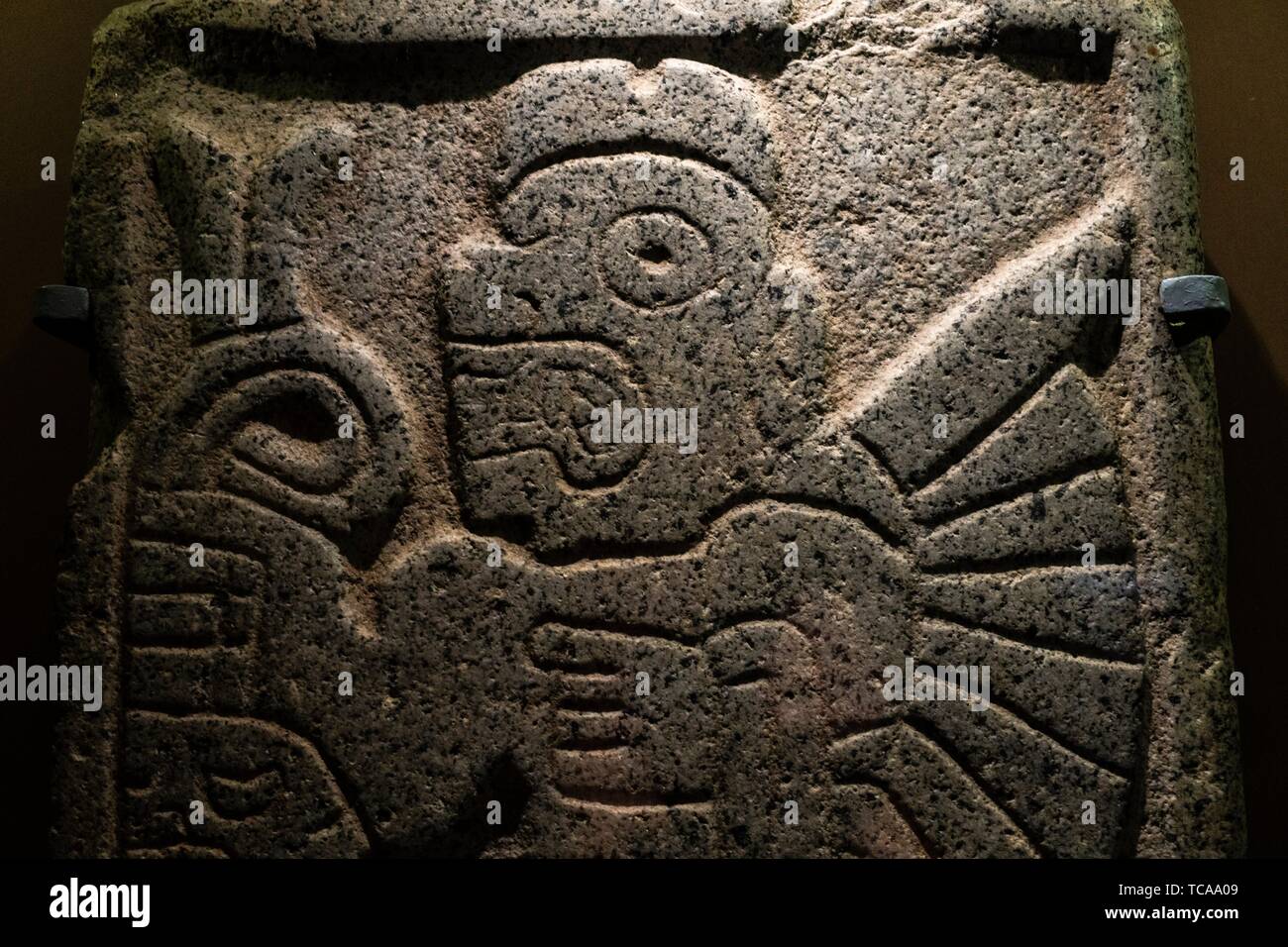 The stone deities of Chavin (1000 BC to 100 AC). Culture of Chavín. Art Museum of Lima, Lima, Peru-. Stock Photo