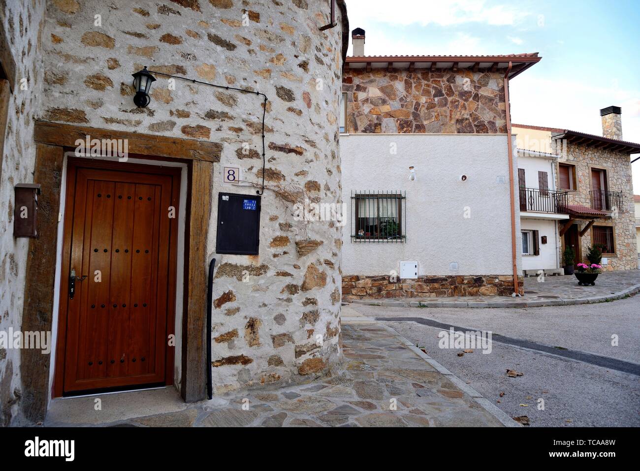 Rustic houses in La Serna del Monte, Madrid, Spain Stock Photo Alamy