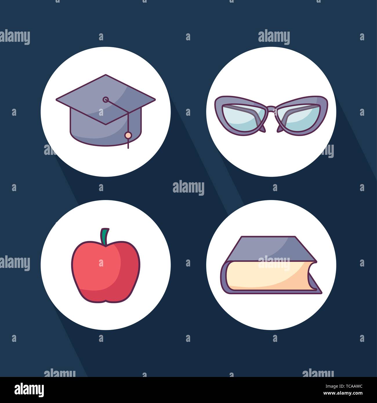 set of textbook and education icons vector illustration design Stock ...