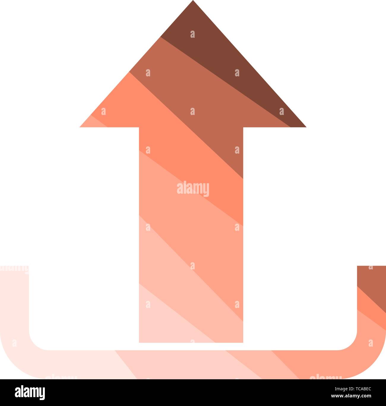 Upload Icon. Flat Color Ladder Design. Vector Illustration. Stock Vector