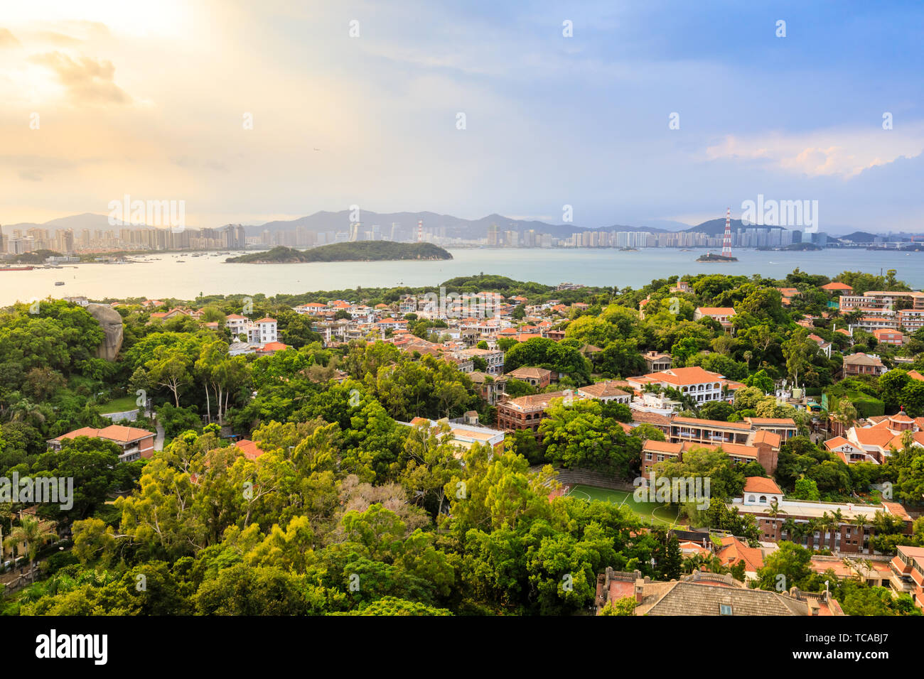 Panoramic view of Gulangyu, Xiamen, China Stock Photo