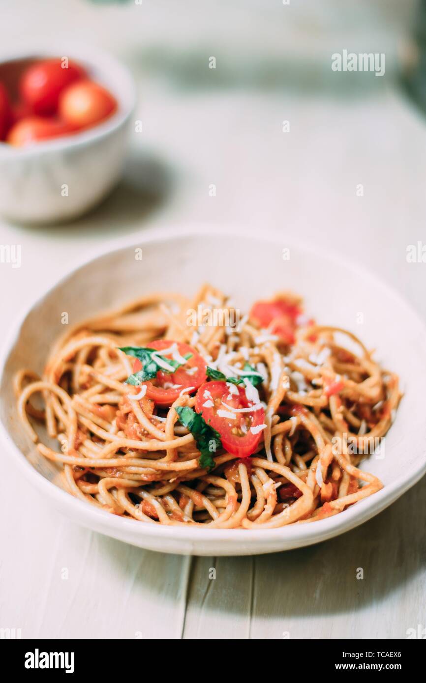 Pasta with tomato sauce Stock Photo - Alamy