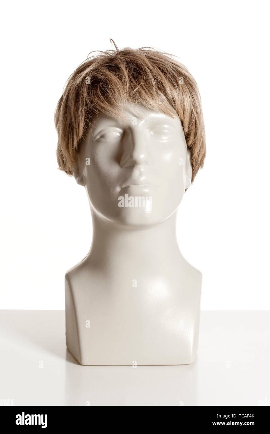 Mannequin Head White Male Face Model Display Manikin Stand for Hat Scarf  Wigs (Short) 