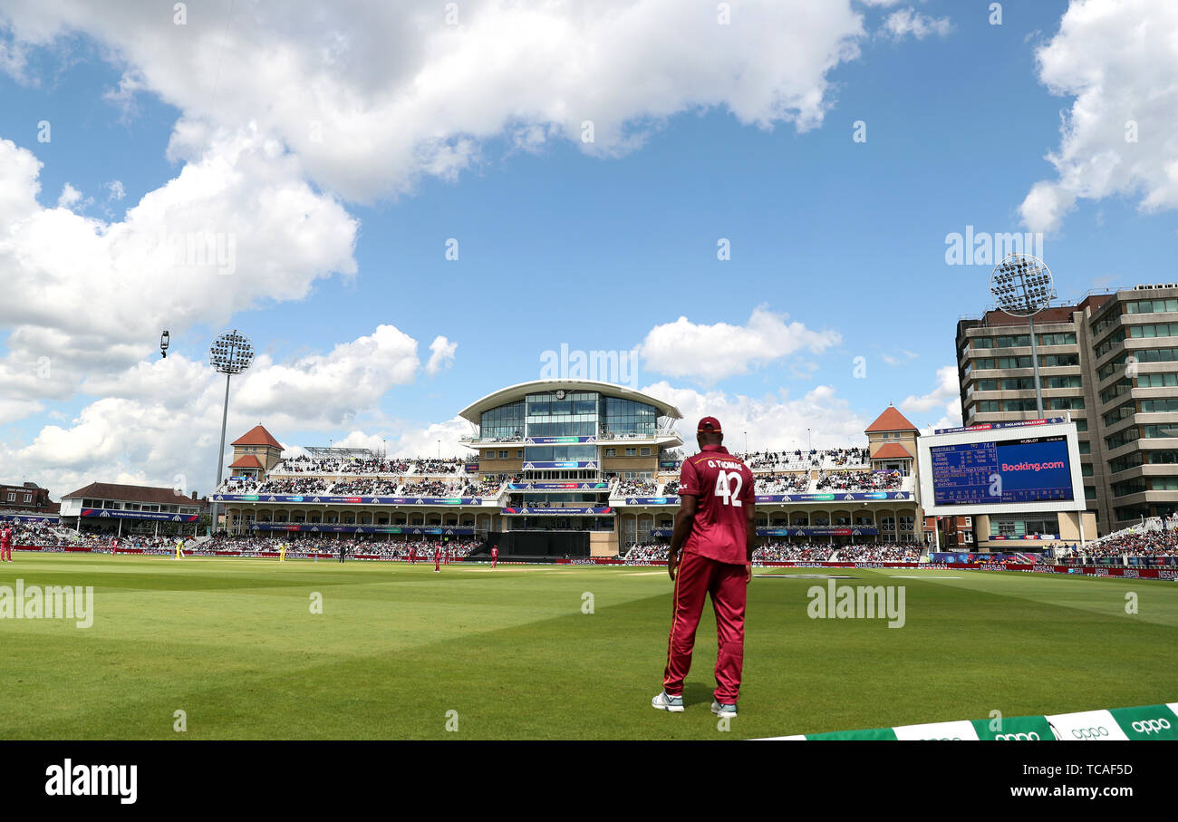 A general view of match action during the ICC cricket World Cup group stage match at Trent Bridge, Nottingham. Stock Photo