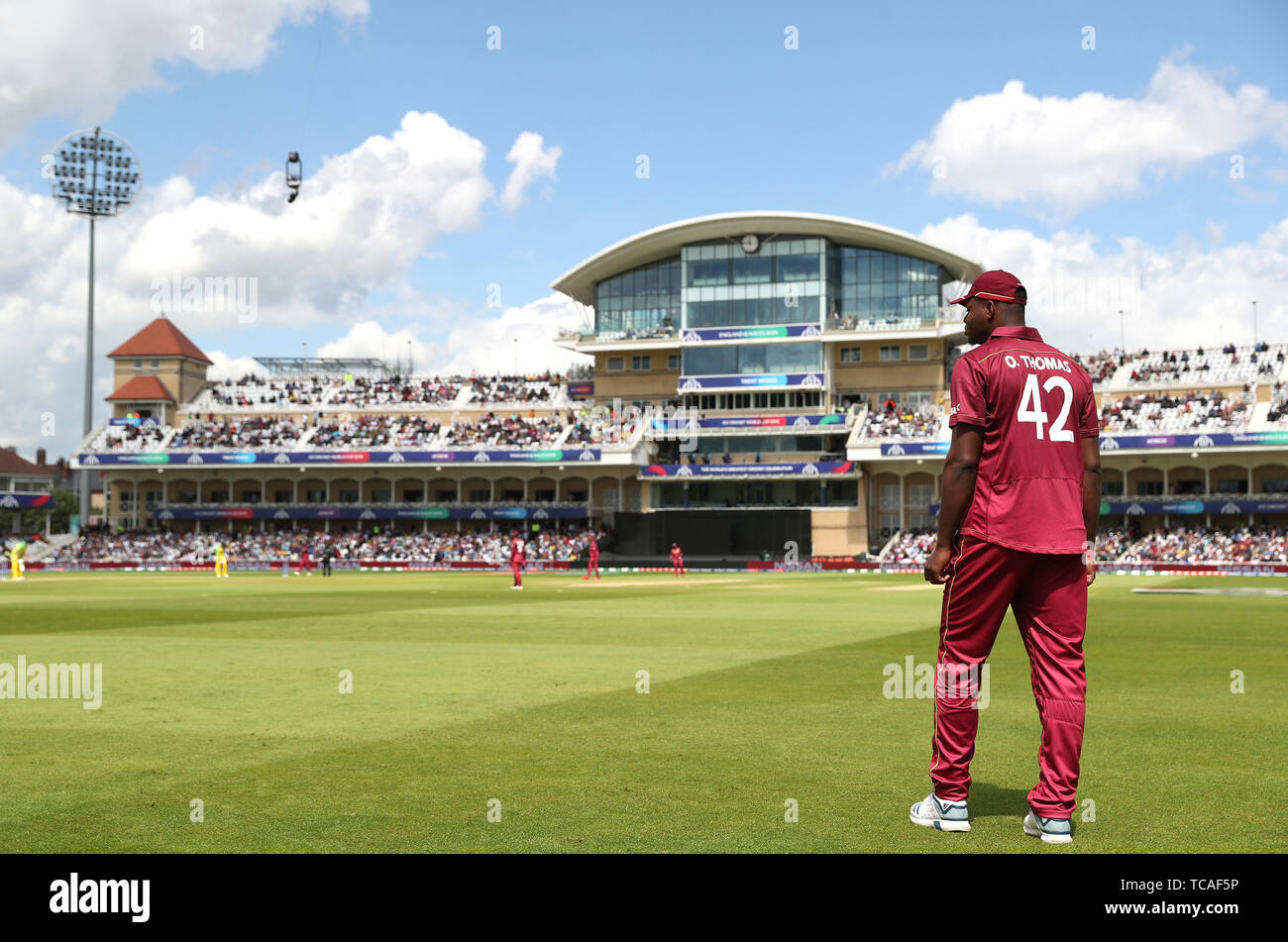 West Indies' Oshane Thomas in the field during the ICC Cricket World