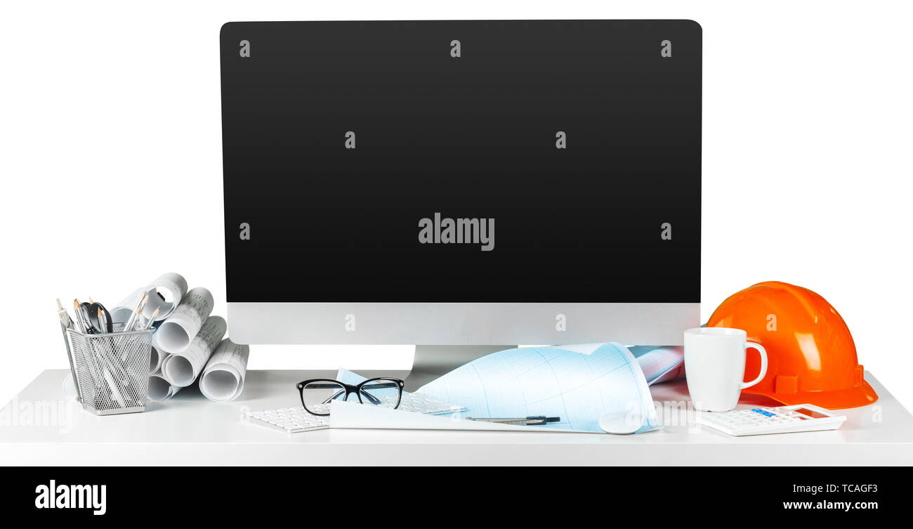 workplace architect with computer Stock Photo - Alamy