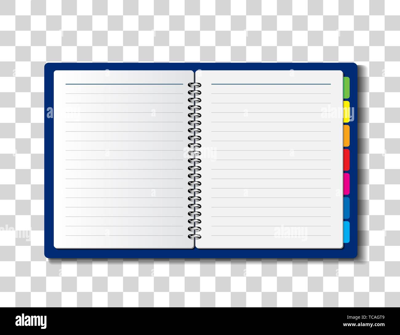 Paper notebook vector illustration on checkered background Stock Photo Alamy