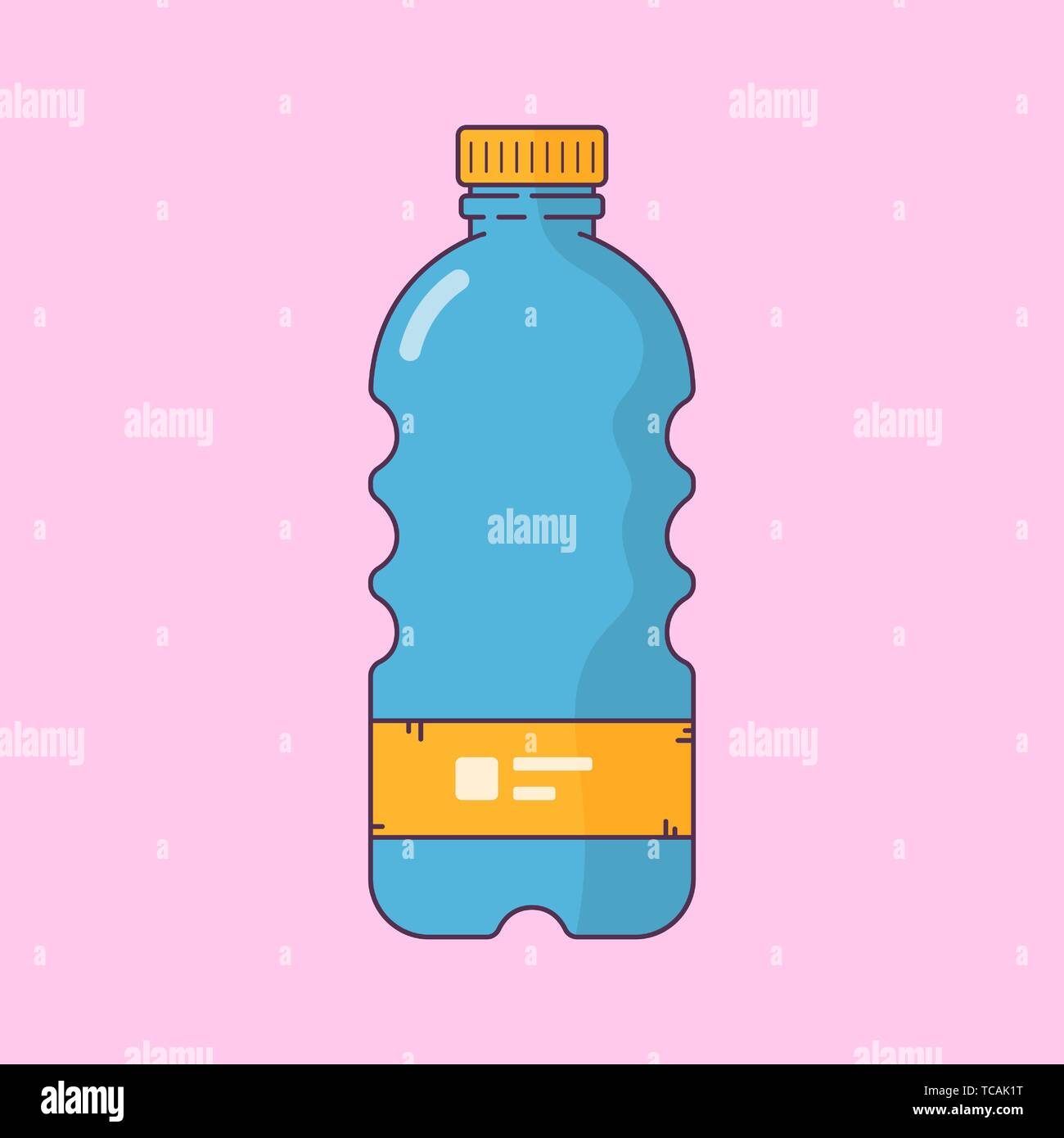 World environment day, Beat Plastic Pollution Day. Isolated plastic bottle with water, empty used bottle illustration. Stock Vector