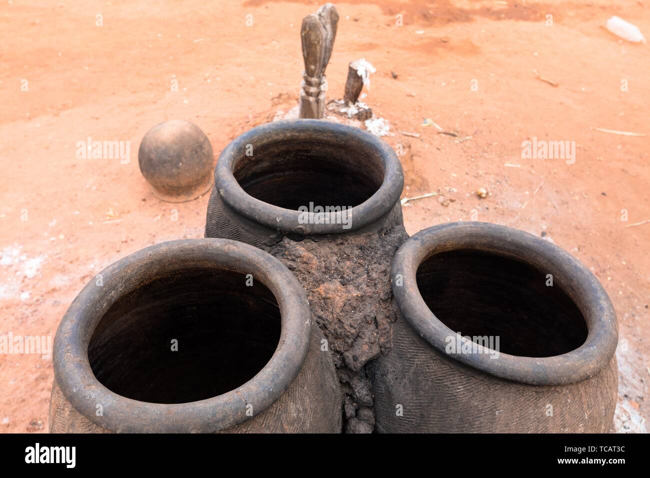 casks of millet beer, Burkina Faso Stock Photo Alamy