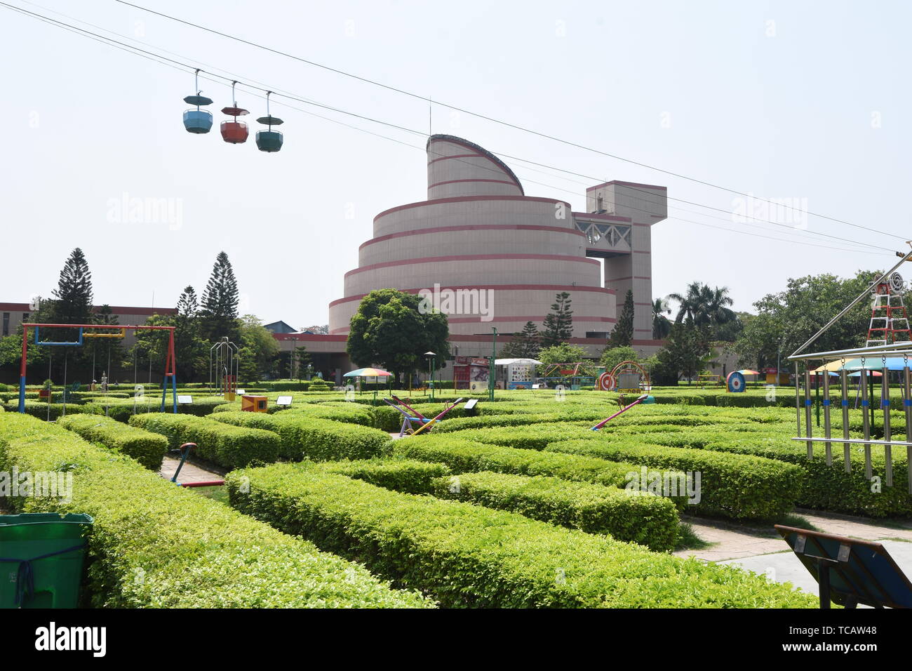 Maze in Science Park with Dynamotion building of the Science City