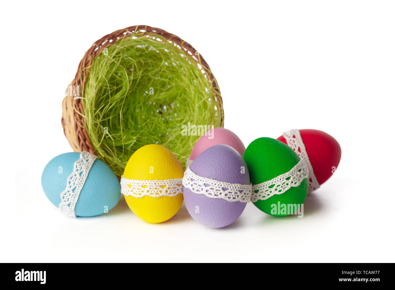 easter eggs isolated on white Stock Photo - Alamy