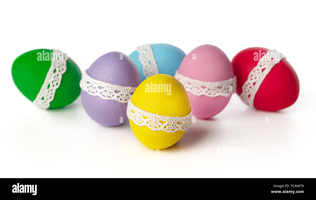 easter eggs isolated on white Stock Photo - Alamy
