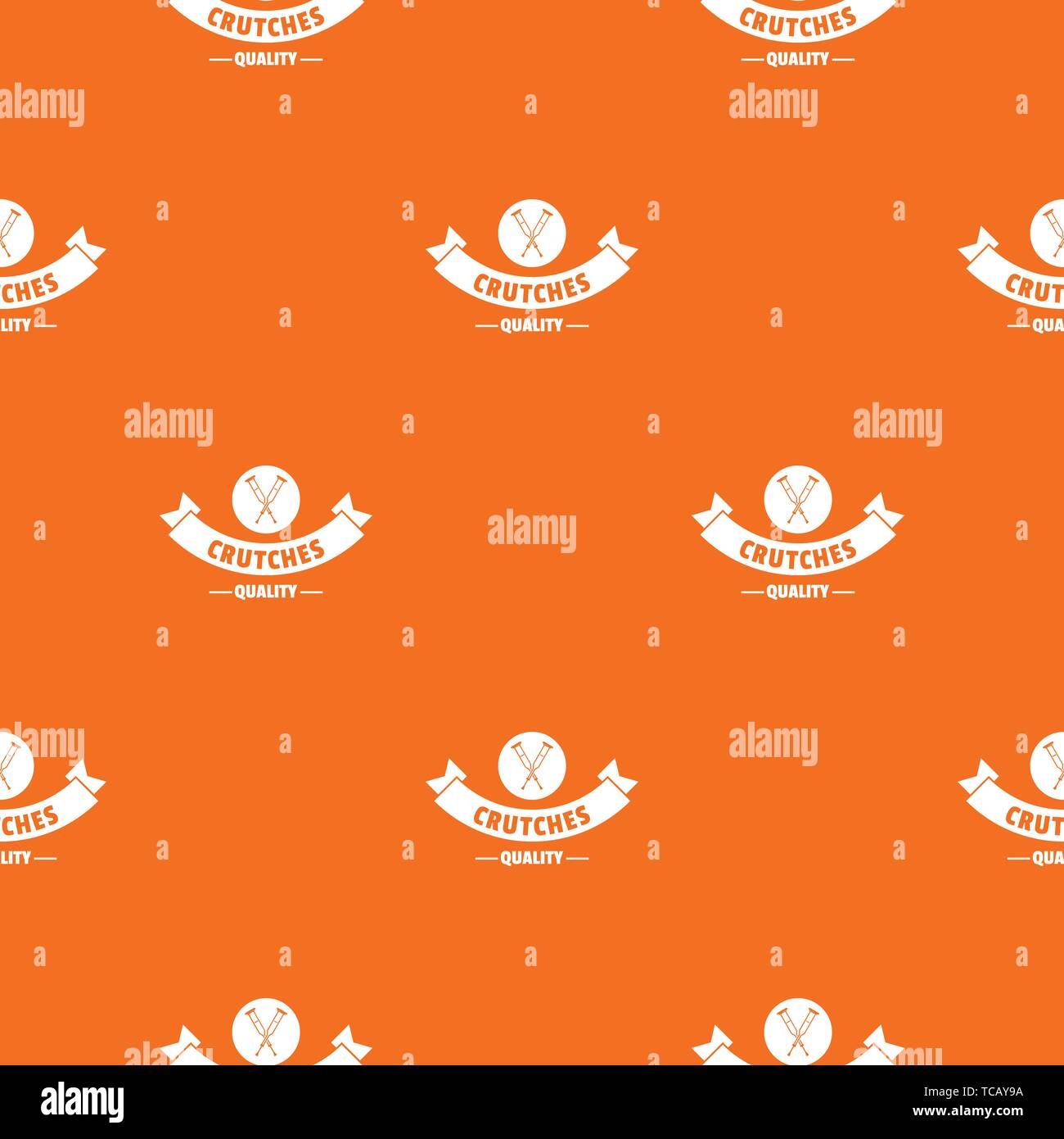 Quality crutches pattern vector orange Stock Vector