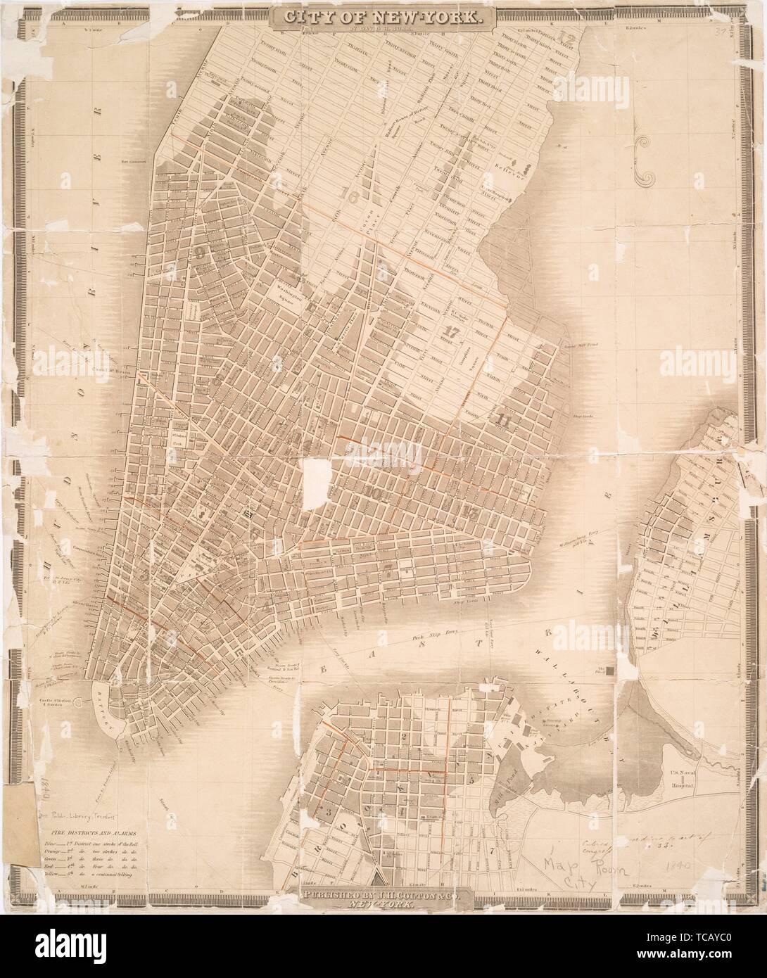 Newburgh new york map hi res stock - City Of New York Burr David H 1803 1875 Cartographer S Stiles Co Engraver Jh Colton Co Publisher Maps Of New York City And TCAYC0