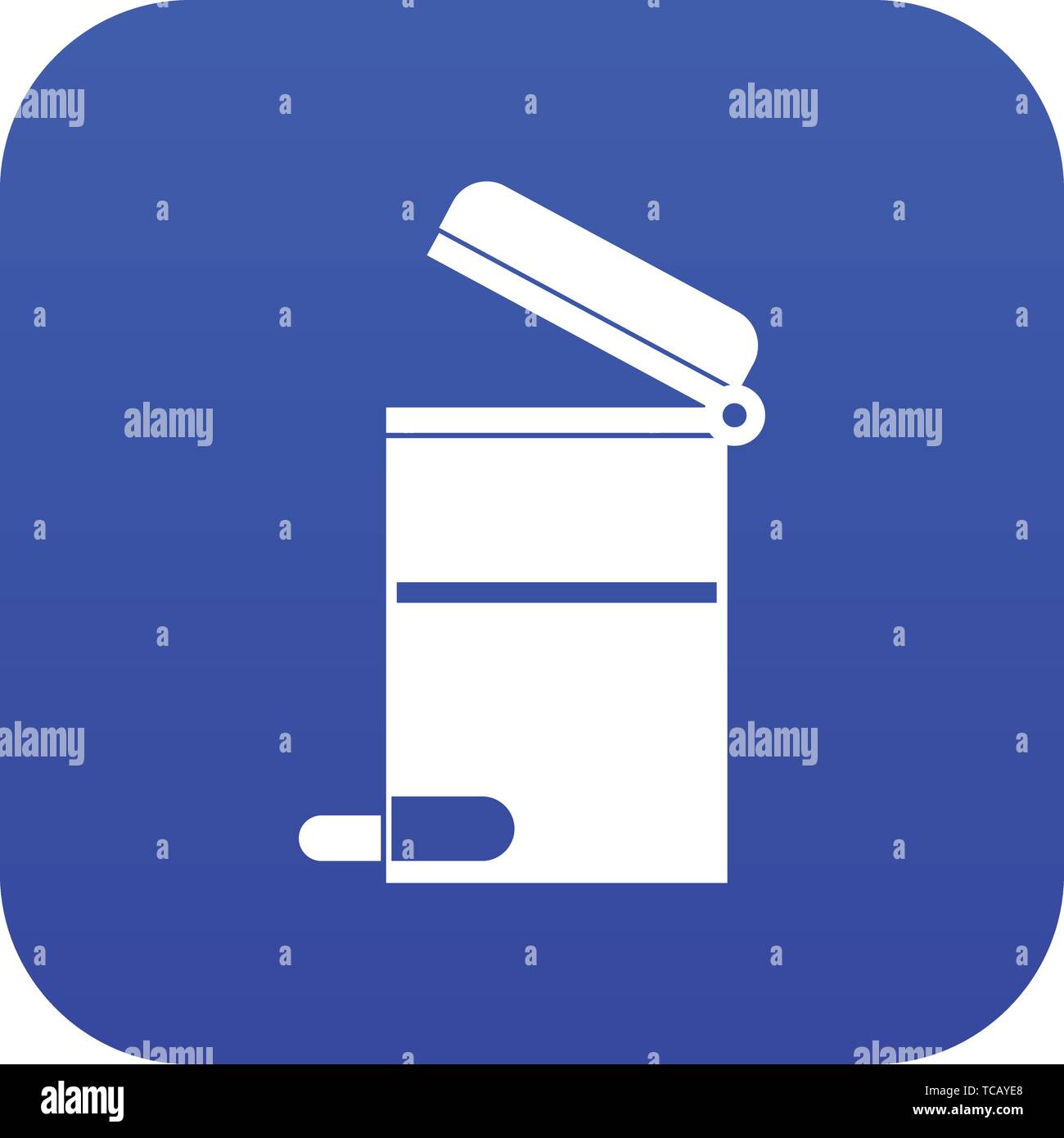 Steel trashcan icon digital blue Stock Vector