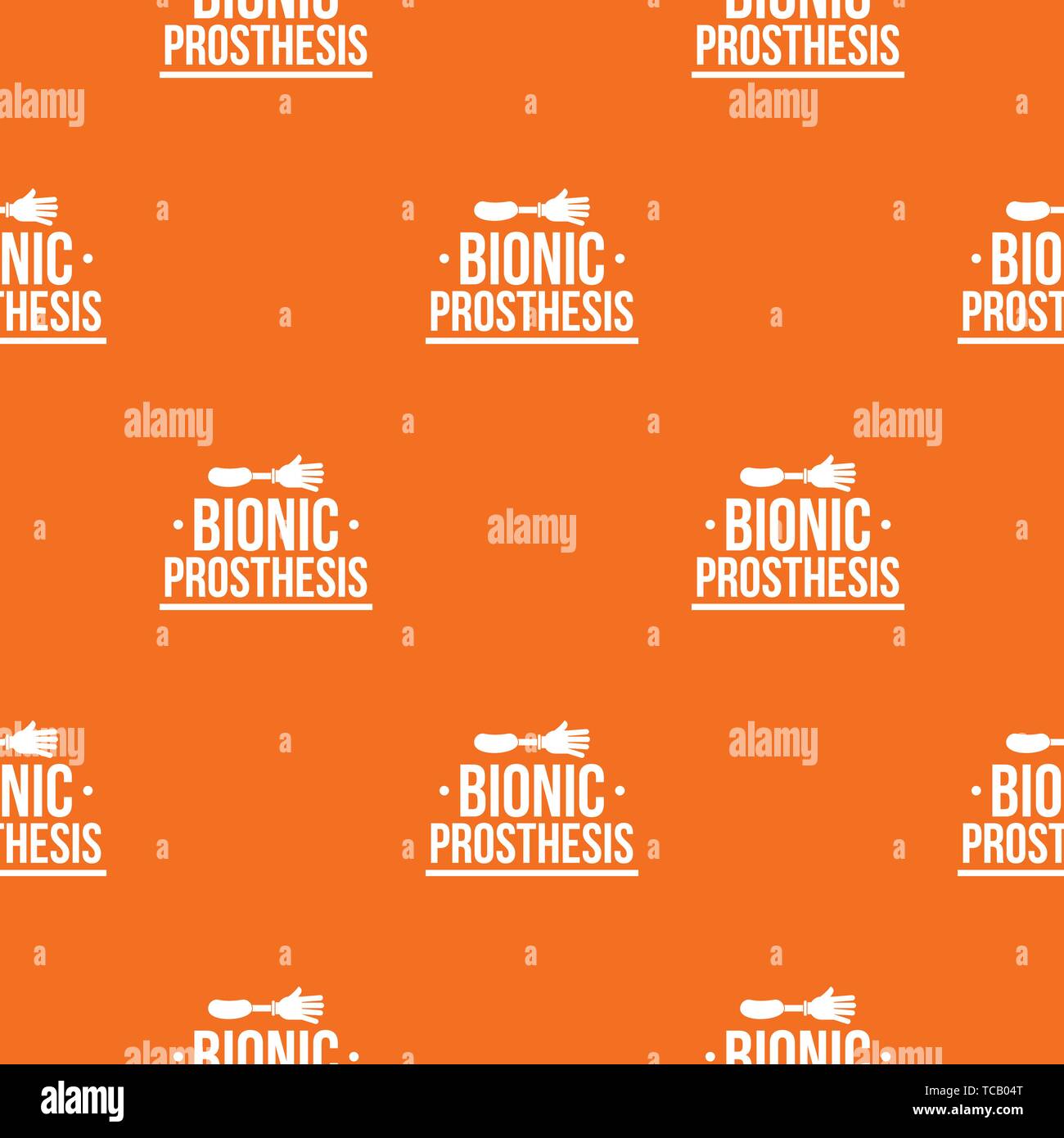 Arm prosthesis pattern vector orange Stock Vector