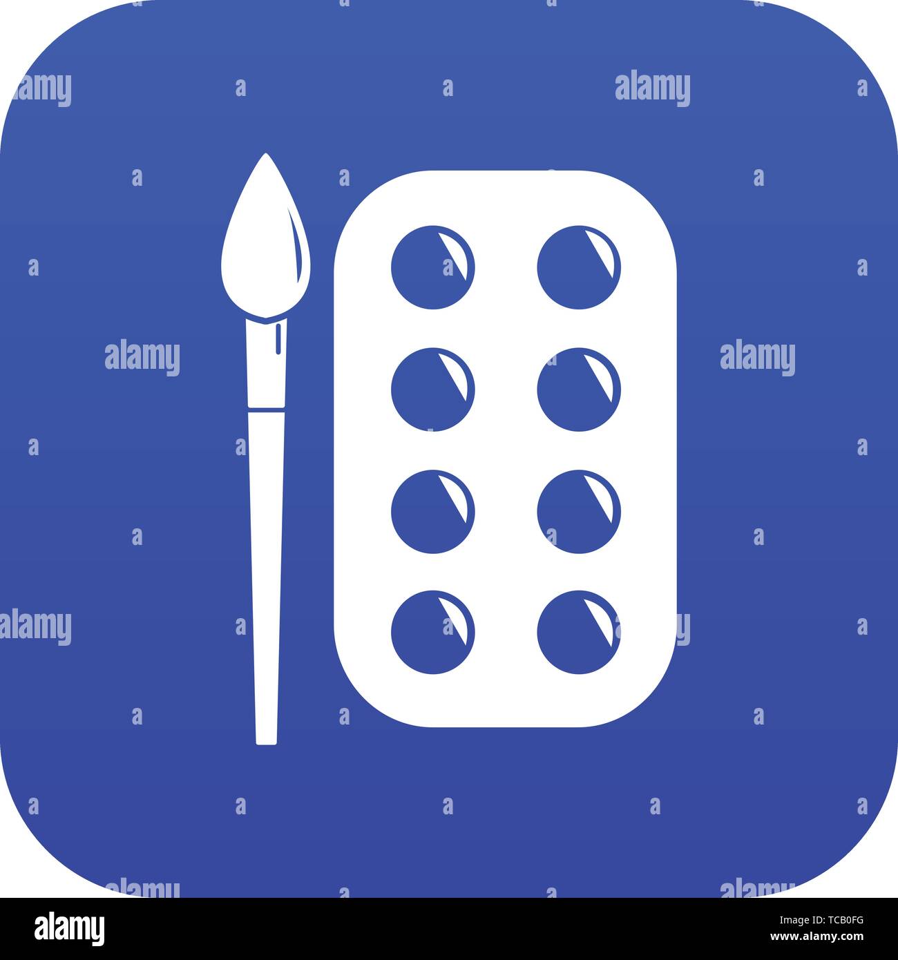 Paint brush palette icon blue vector Stock Vector Image & Art - Alamy