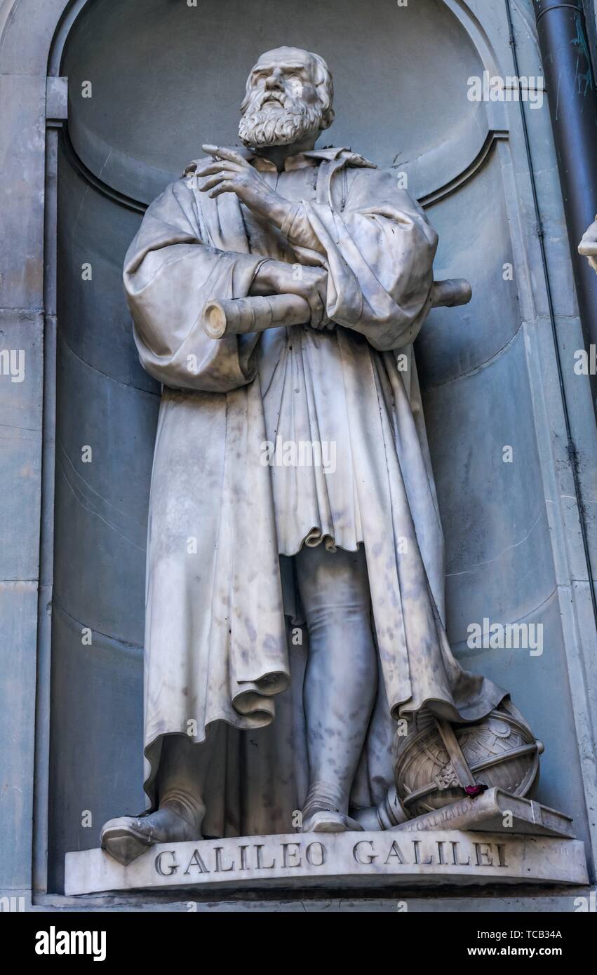 Galileo Galilei Italian Scientist Statue Famous Florentine Uffizi