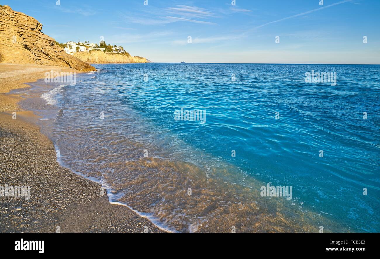 La Caleta Beach Playa In Villajoyosa Of Alicante In Spain Also