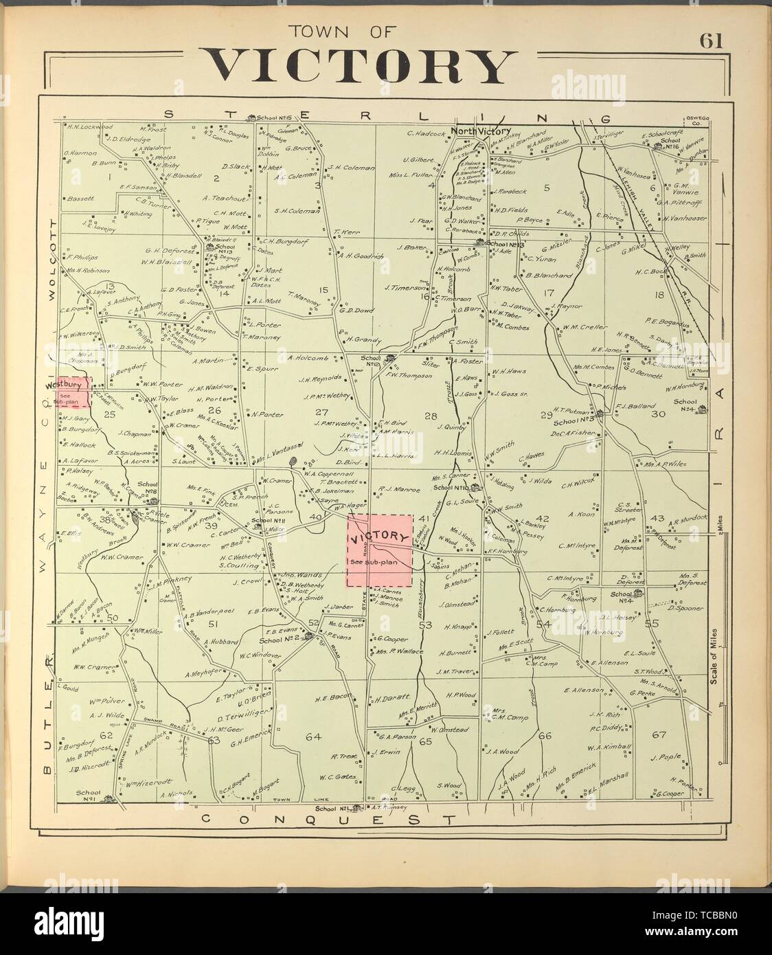 Cayuga County, Right Page [Map of town of Victory]. Century Map Company