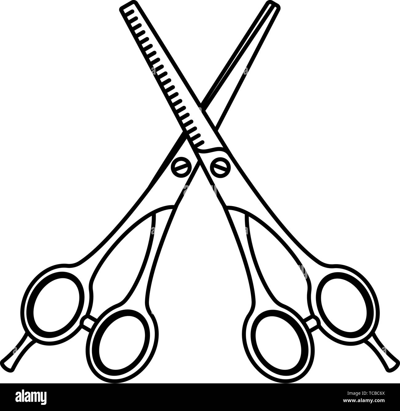Line art black and white pair of scissors Stock Vector Image & Art Alamy