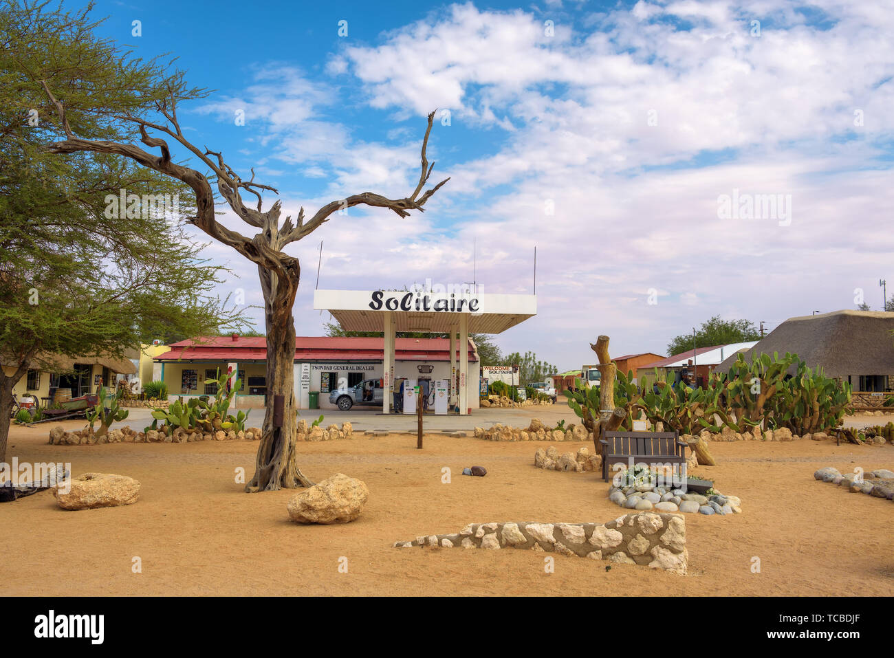Solitaire gas station near the Namib-Naukluft National Park in Namibia Stock Photo