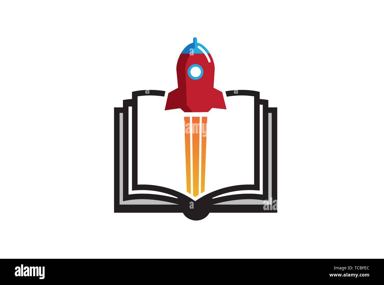 Launch Rocket Book Logo Vector Symbol Icon Design Illustration Stock ...