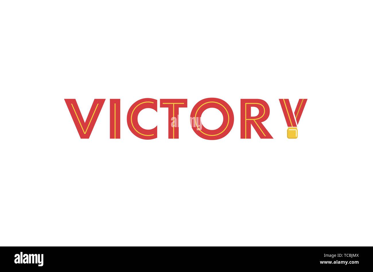 Creative Letter Victory Logo Design Illustration Stock Vector