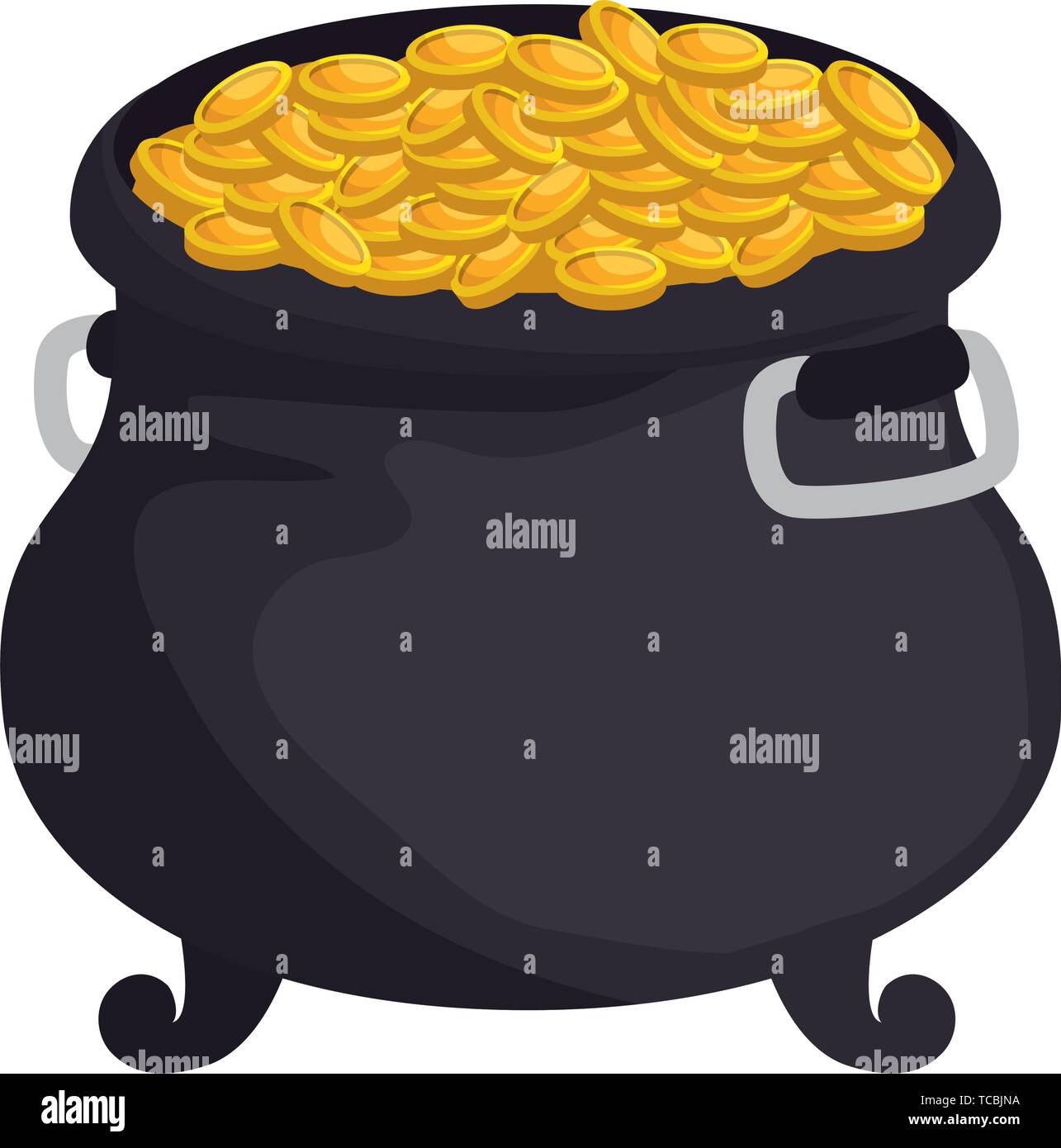 treasure cauldron with coins vector illustration Stock Vector Image ...