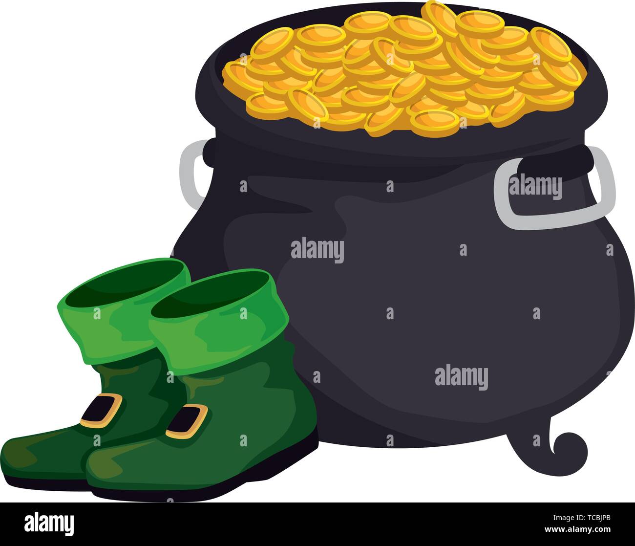 treasure cauldron with coins vector illustration Stock Vector Image ...