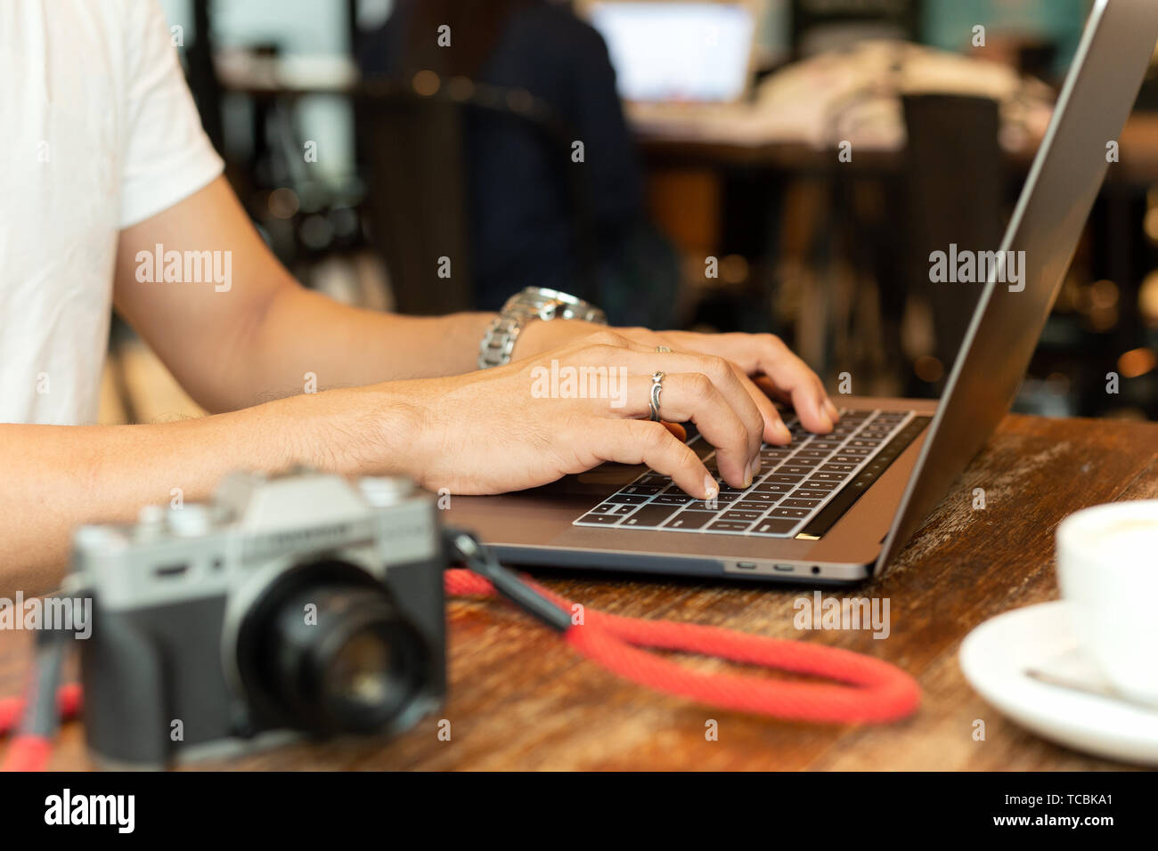 Asian male hand typing hi-res stock photography and images - Alamy