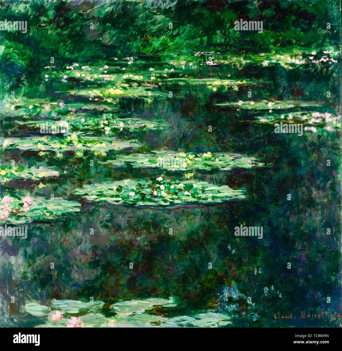 Claude Monet, Waterlilies, landscape painting, 1904 Musée Malraux (MuMa) Stock Photo