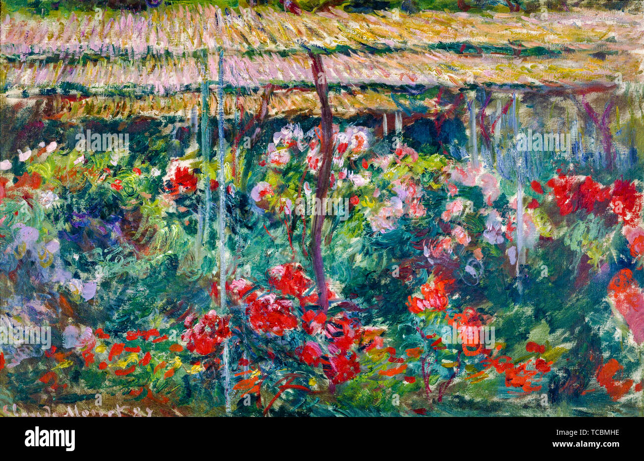 Claude Monet, Peony Garden, landscape painting, 1887 Stock Photo